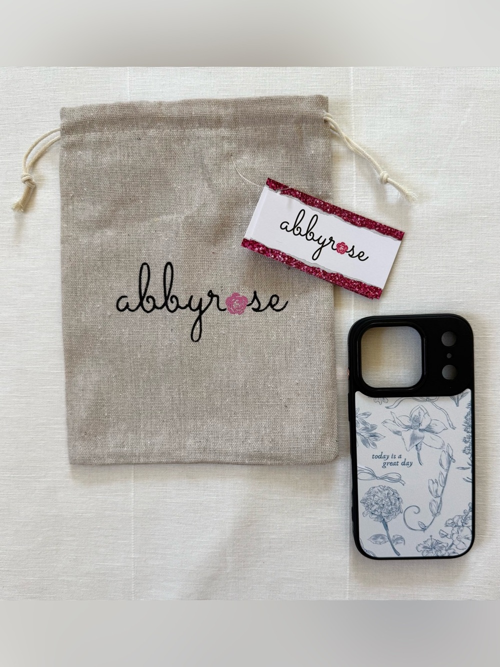 Abby Rose Floral MagSafe iPhone 17 Pro Case Blue White Great Day Affirmation NWT